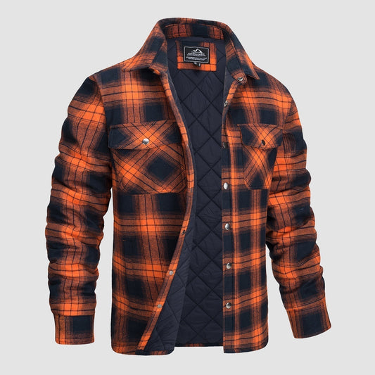 Flannel Jacket for Men – Striped Casual Outerwear for Fall