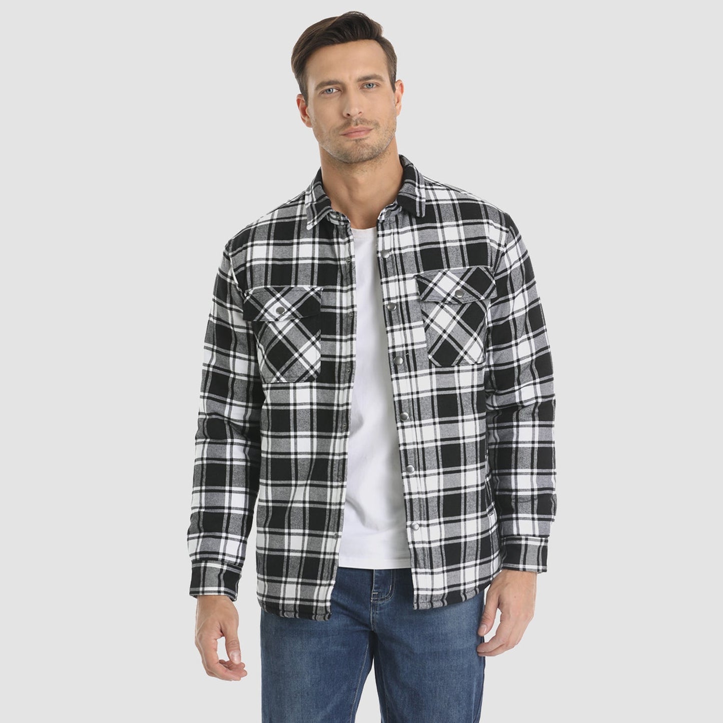 Flannel Jacket for Men – Striped Casual Outerwear for Fall