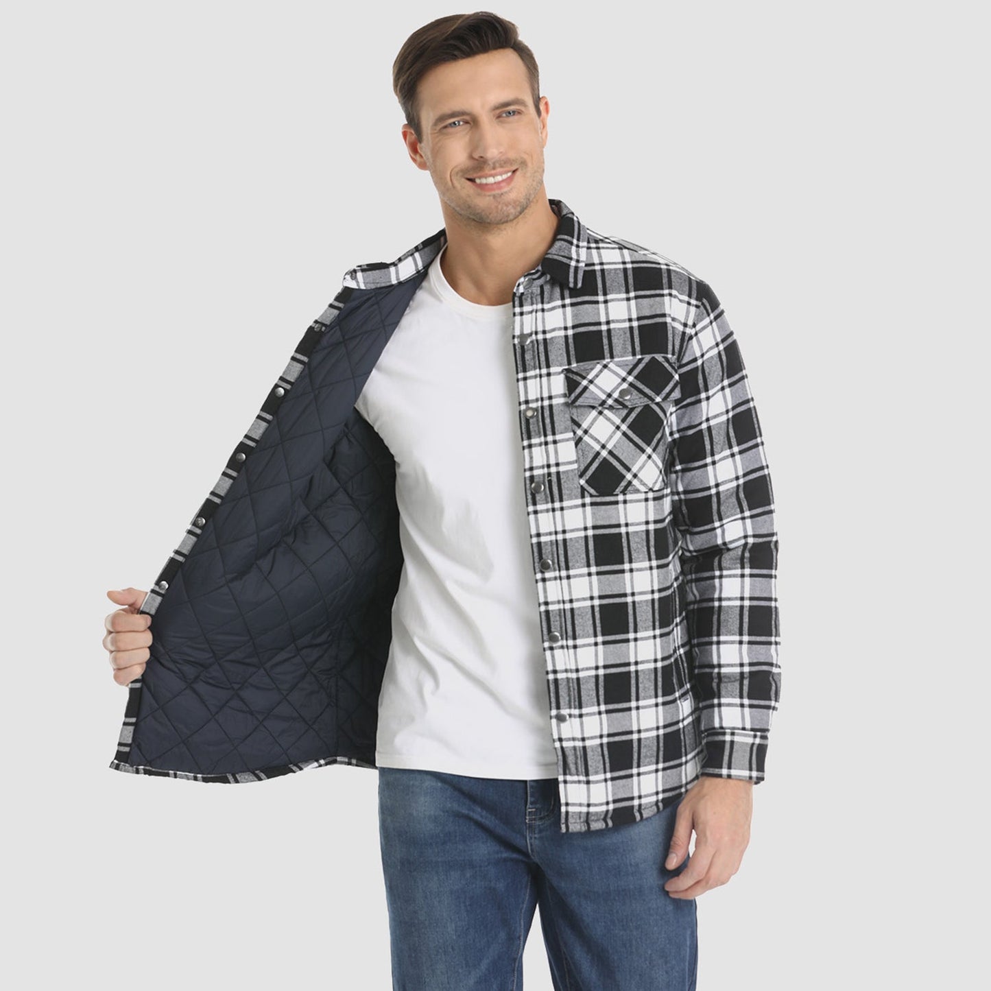 Flannel Jacket for Men – Striped Casual Outerwear for Fall