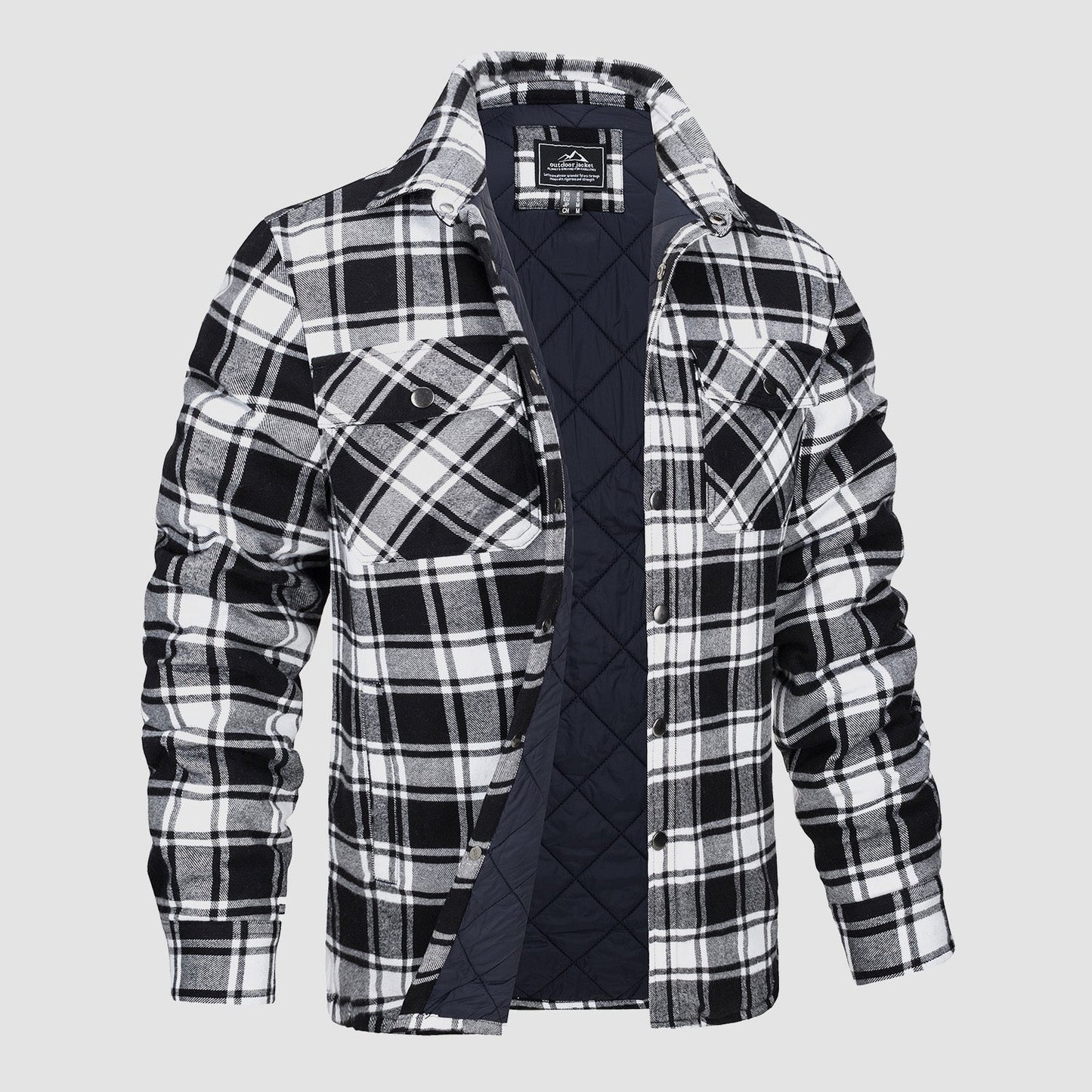 Flannel Jacket for Men – Striped Casual Outerwear for Fall