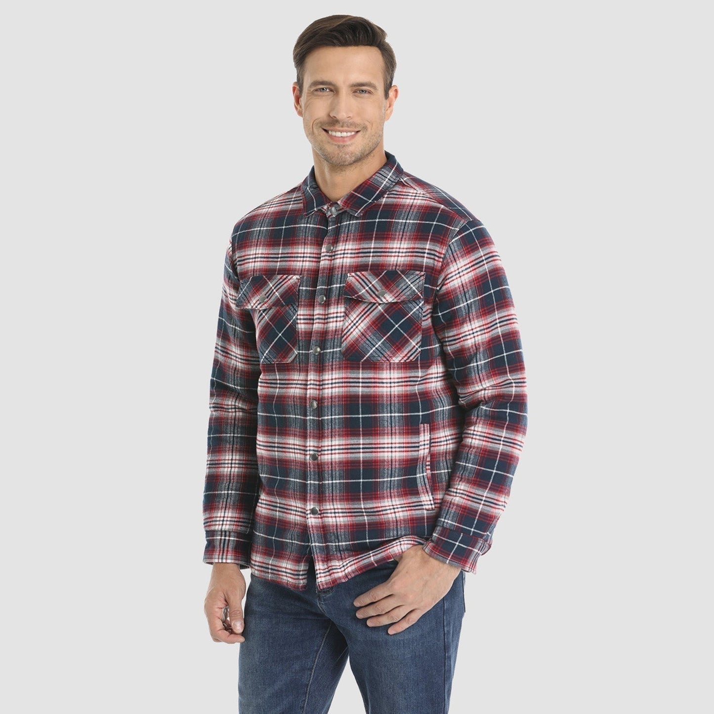 Flannel Jacket for Men – Striped Casual Outerwear for Fall