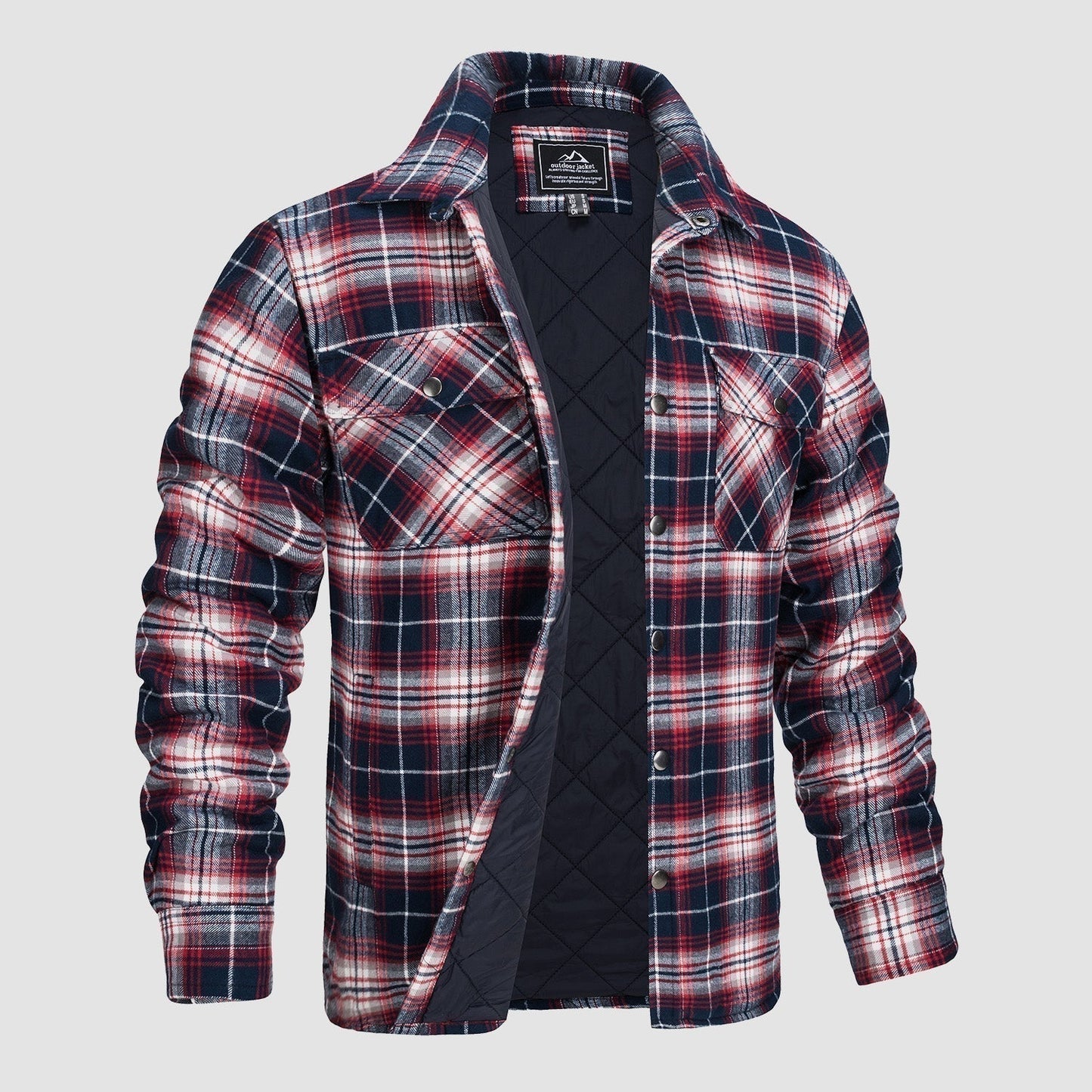 Flannel Jacket for Men – Striped Casual Outerwear for Fall