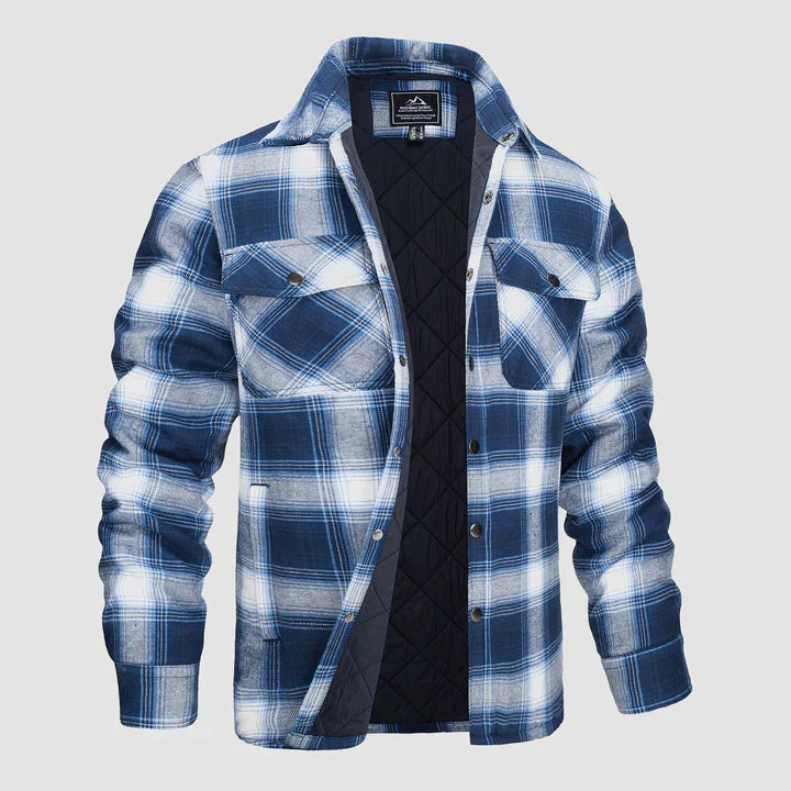 Flannel Jacket for Men – Striped Casual Outerwear for Fall