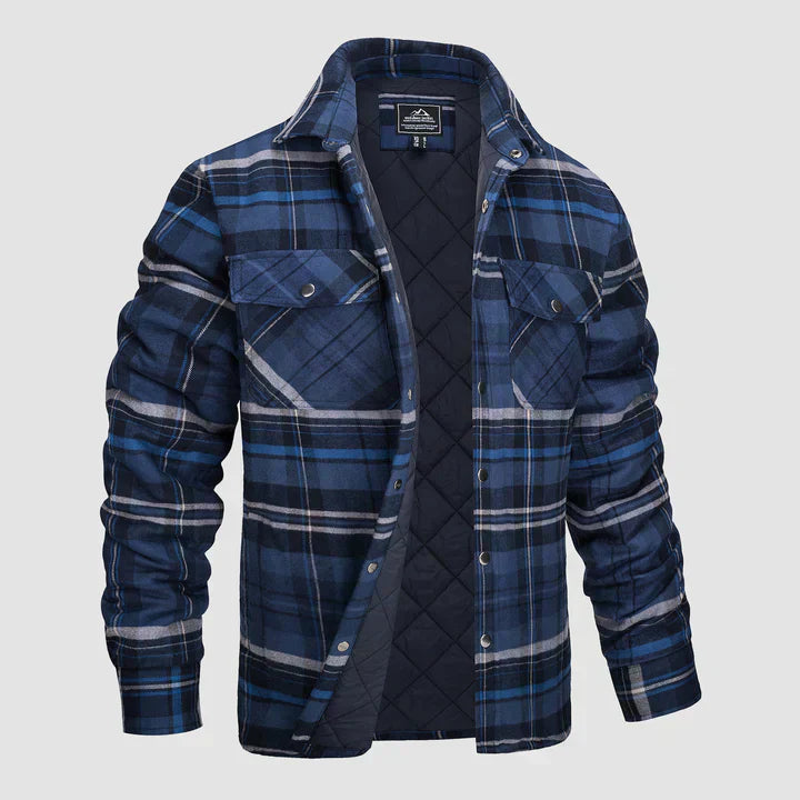 Flannel Jacket for Men – Striped Casual Outerwear for Fall