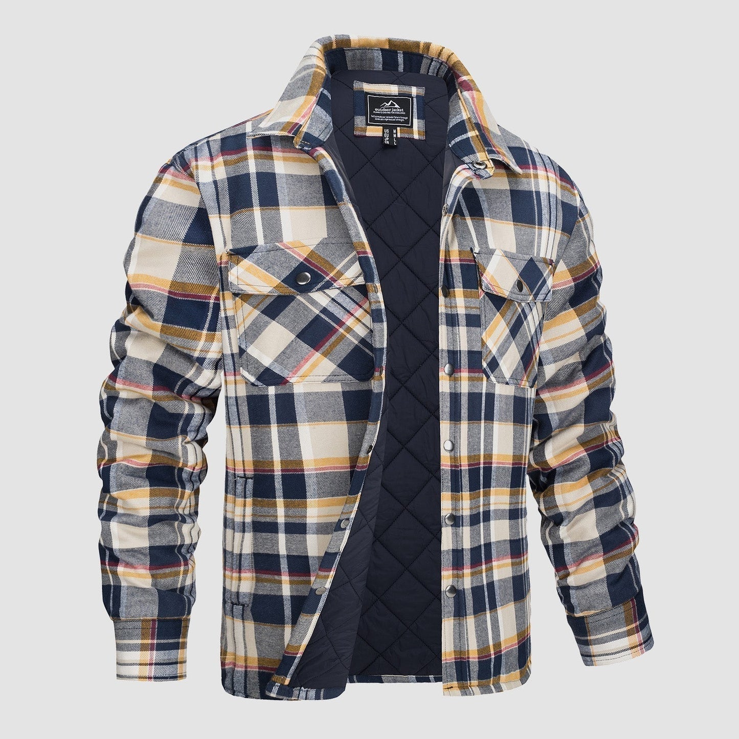 Flannel Jacket for Men – Striped Casual Outerwear for Fall