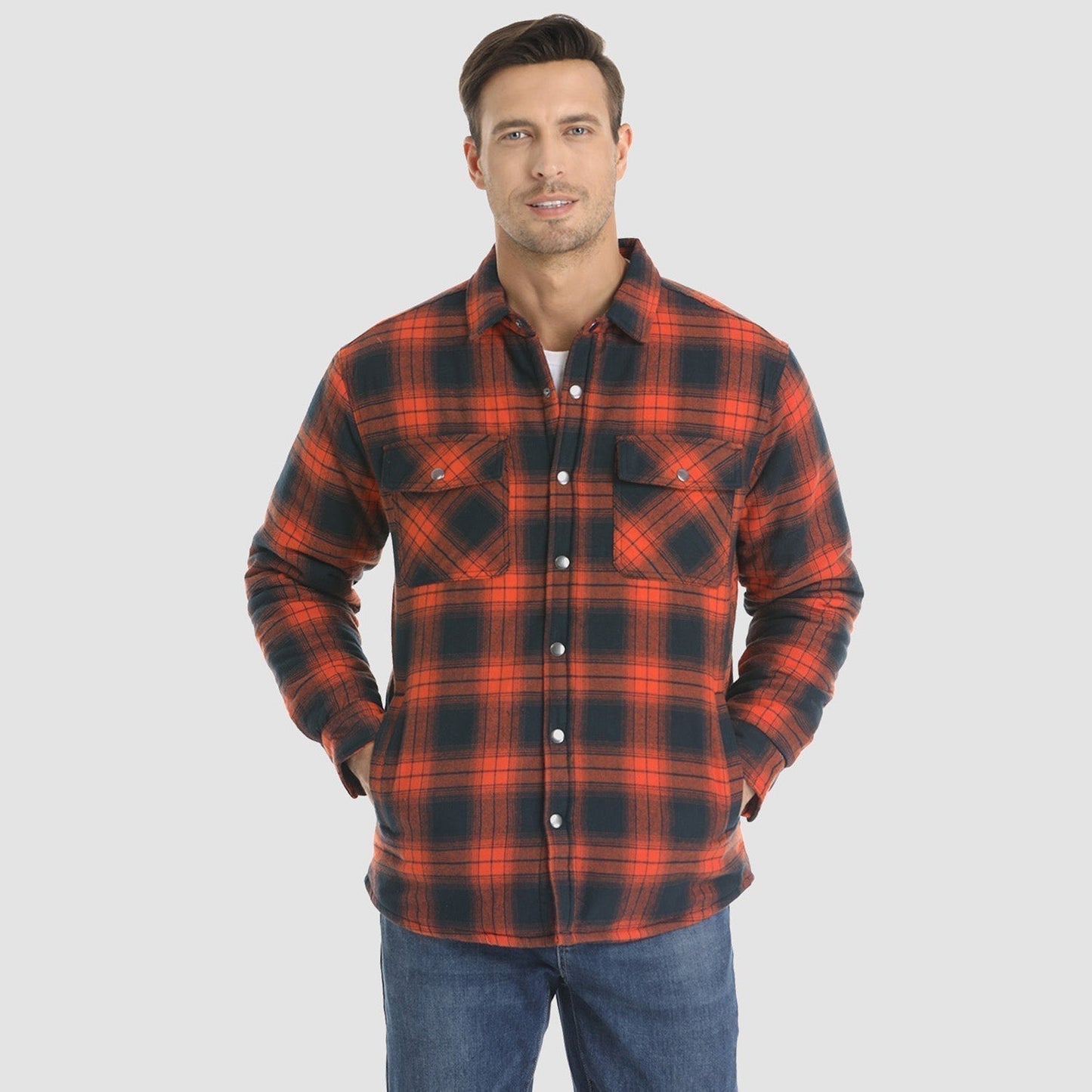 Flannel Jacket for Men – Striped Casual Outerwear for Fall