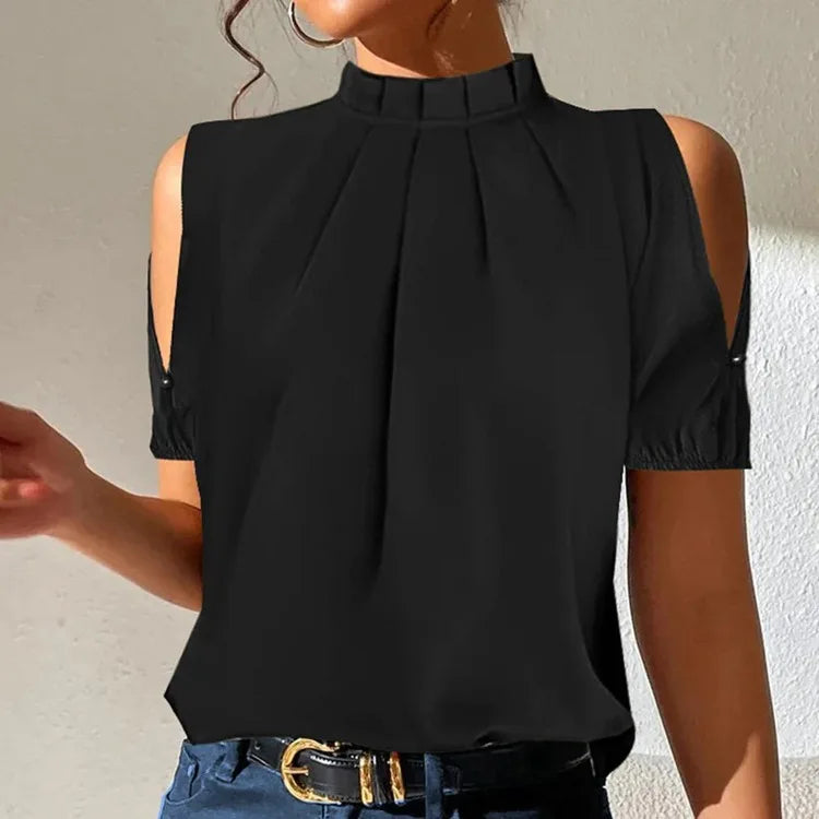 Stylish Pleated Top – Women's Elegant Blouse for Casual and Formal Wear