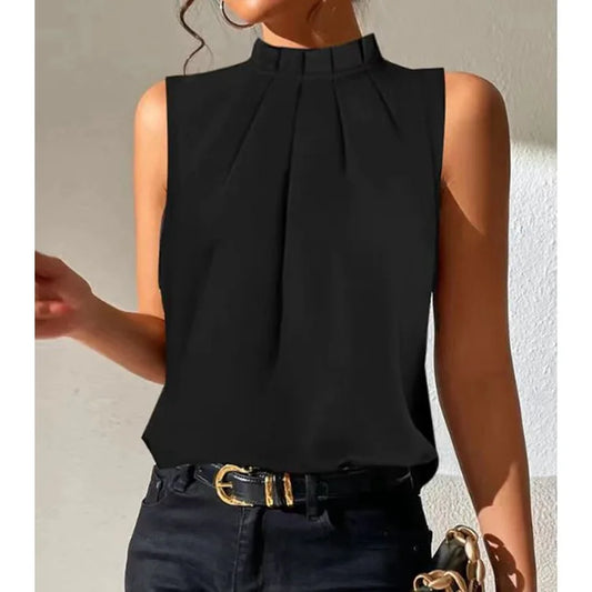 Stylish Pleated Top – Women's Elegant Blouse for Casual and Formal Wear