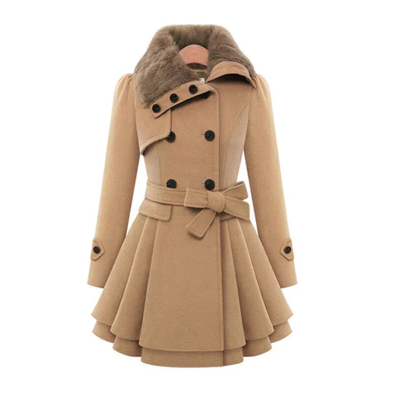 Trench Coat Women – Stylish Vegan Fur Outerwear for Fall