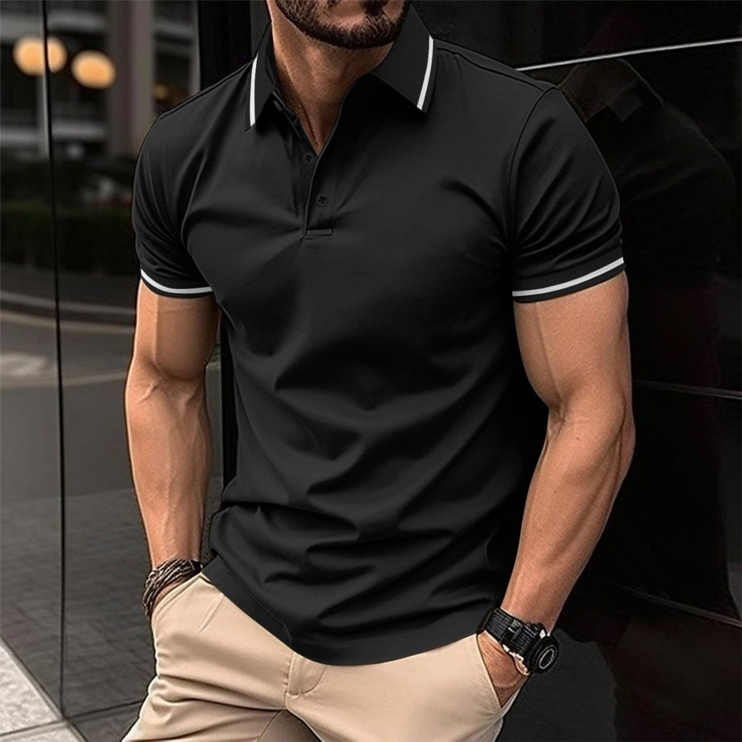 Men's Casual Polo Shirt – Comfortable Cotton Short Sleeve Top