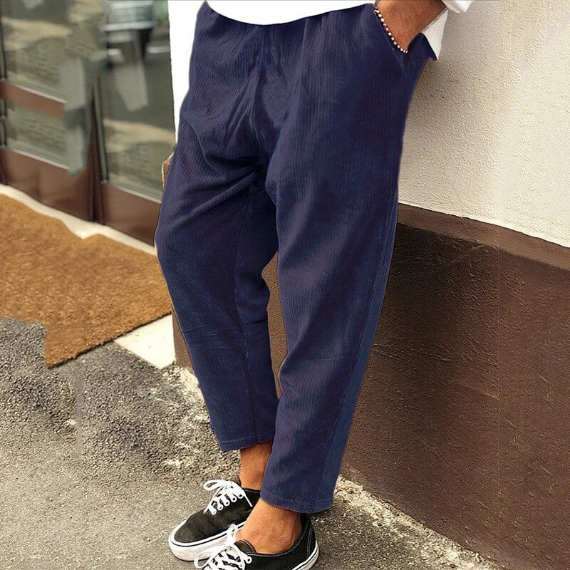 Men's Corduroy Trousers – Casual Loose Fit Pants for Everyday Wear