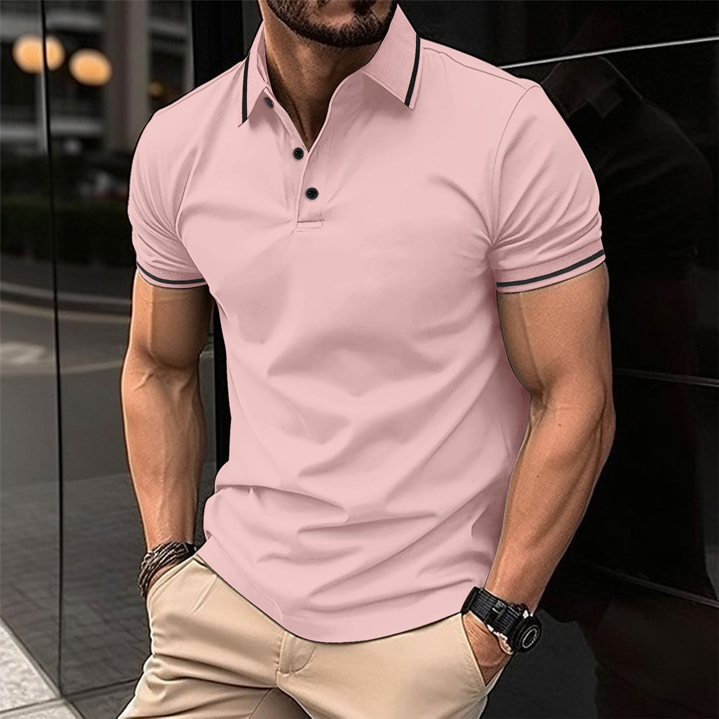 Men's Casual Polo Shirt – Comfortable Cotton Short Sleeve Top