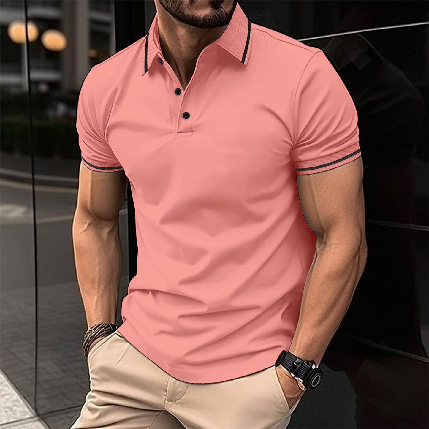 Men's Casual Polo Shirt – Comfortable Cotton Short Sleeve Top