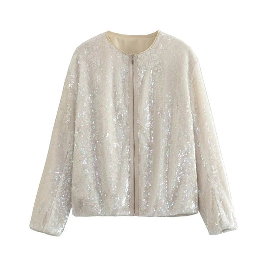 Sequined Bomber Jacket Women – Stylish Sparkly Outerwear for Parties