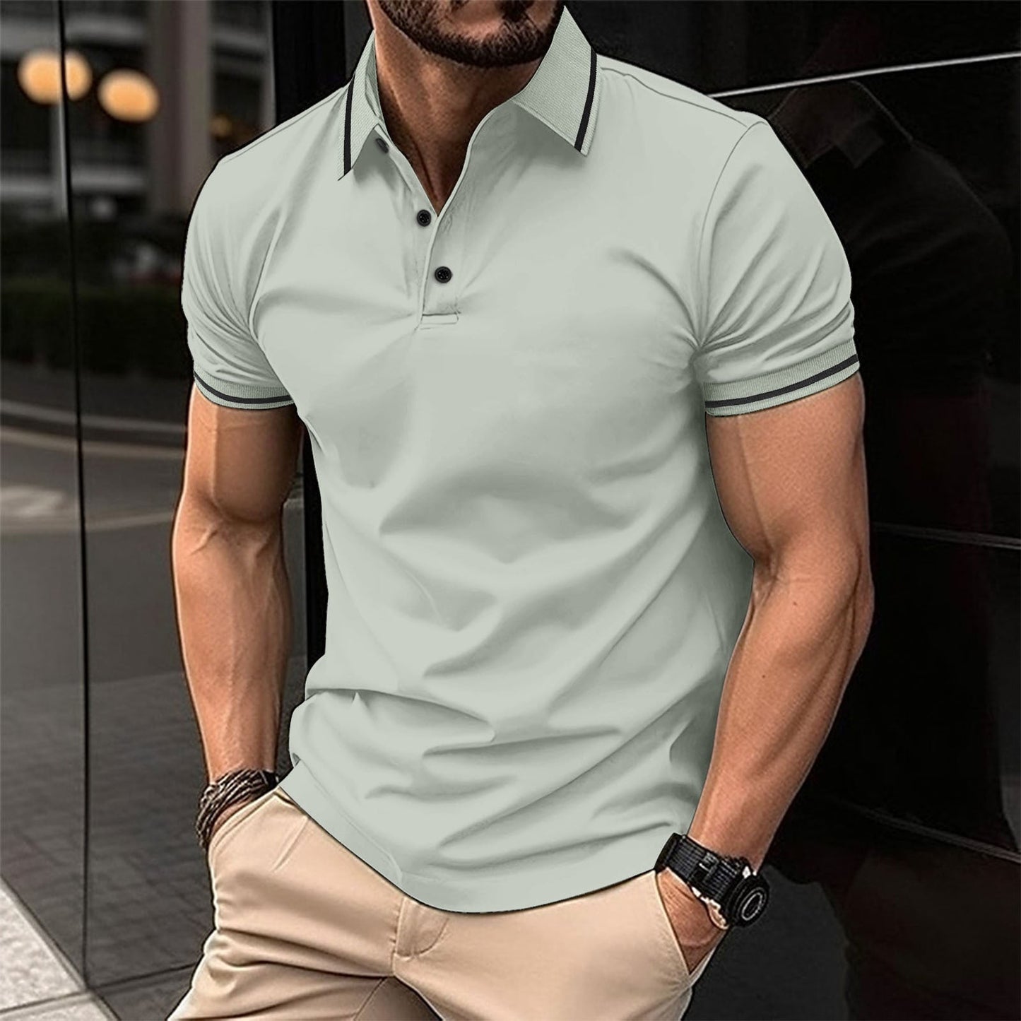 Men's Casual Polo Shirt – Comfortable Cotton Short Sleeve Top