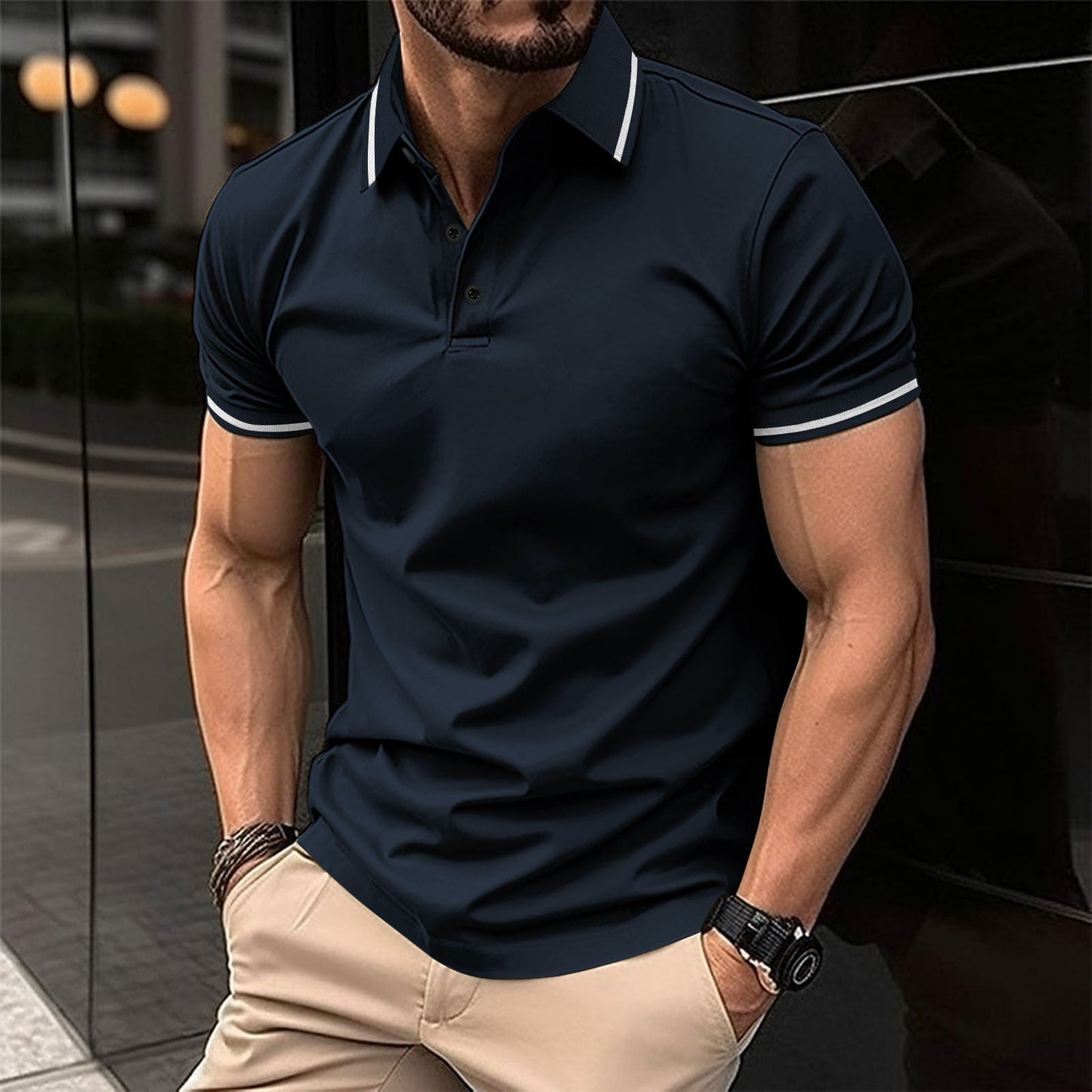 Men's Casual Polo Shirt – Comfortable Cotton Short Sleeve Top