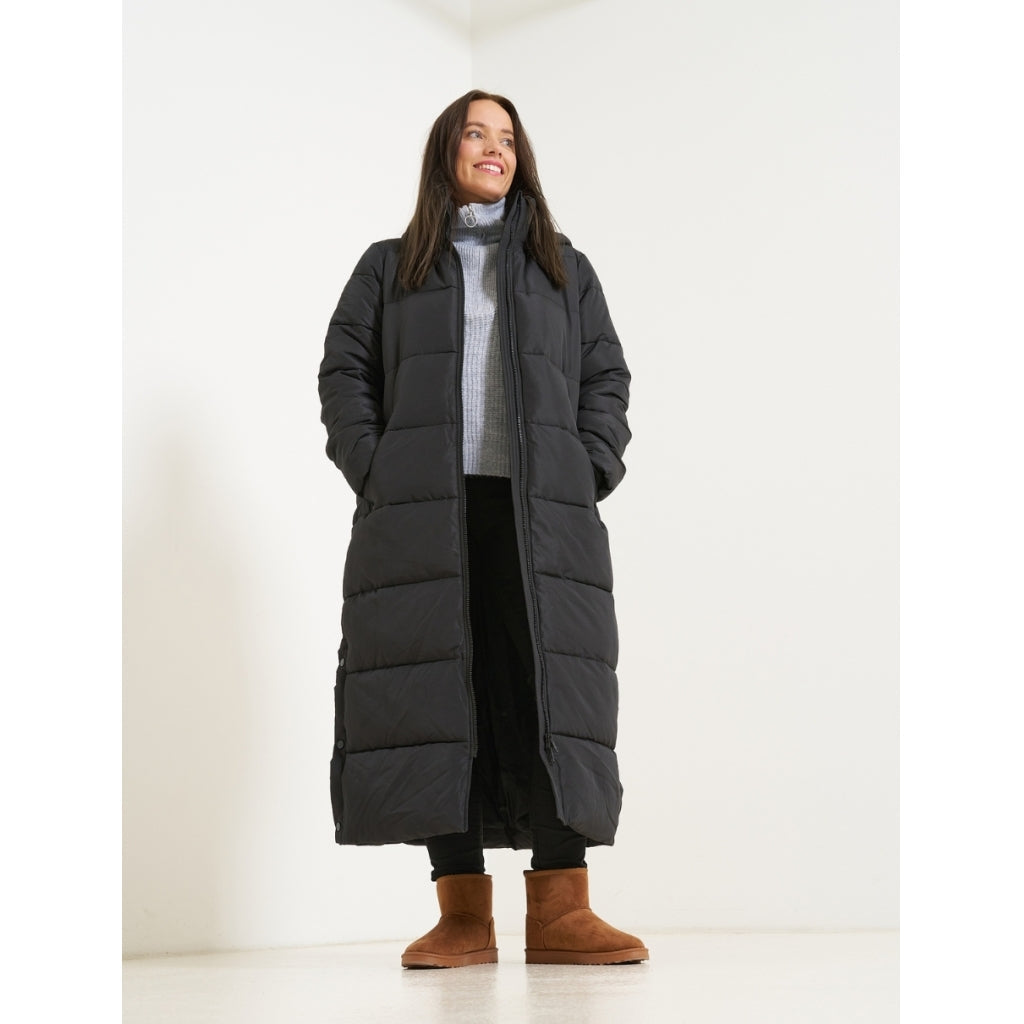 Long Women's Coat – Stylish Warm Overcoat with Free Hat