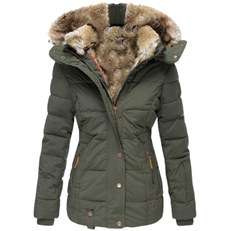 Women's Casual Fur Coat with Hood – Warm Stylish Outerwear