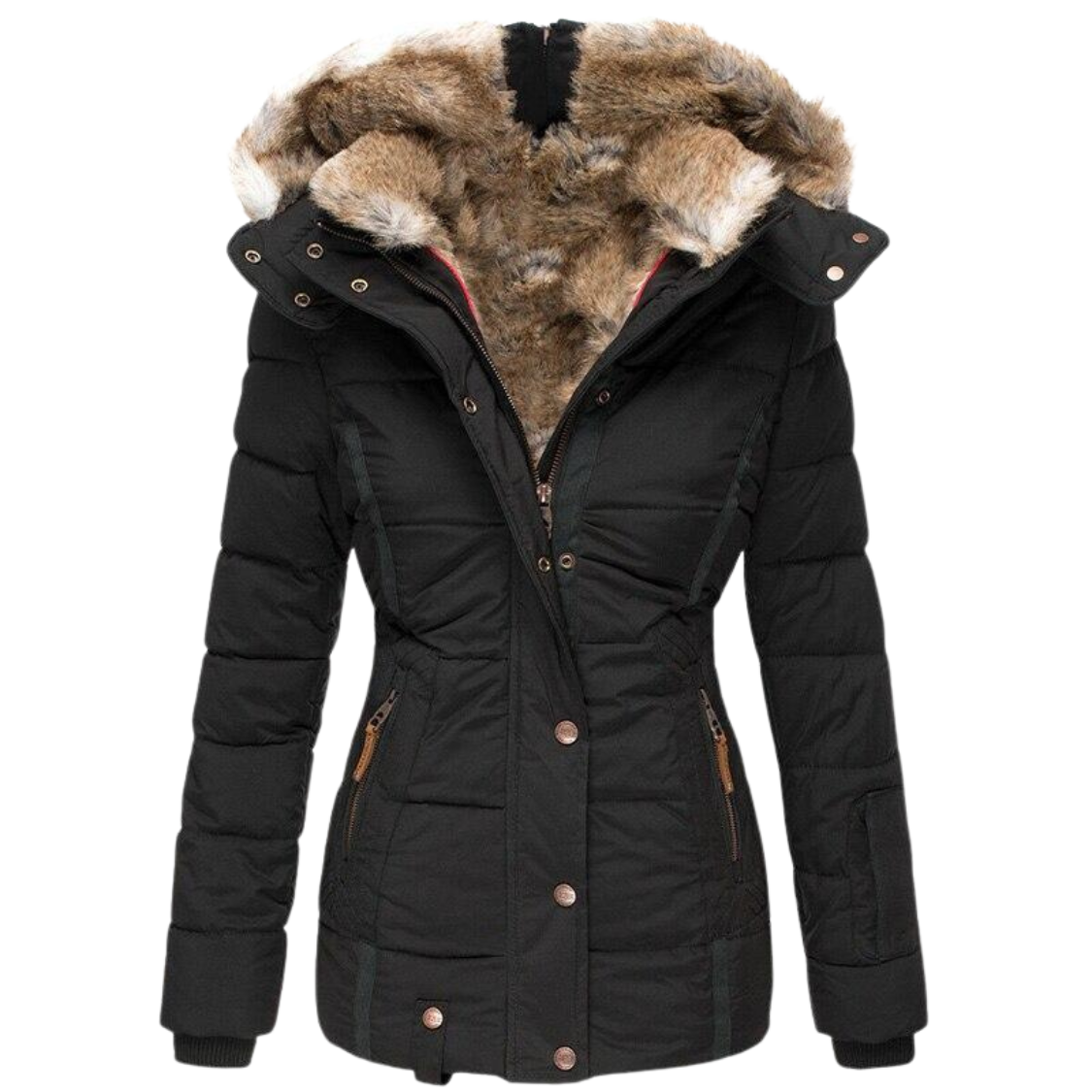 Women's Casual Fur Coat with Hood – Warm Stylish Outerwear