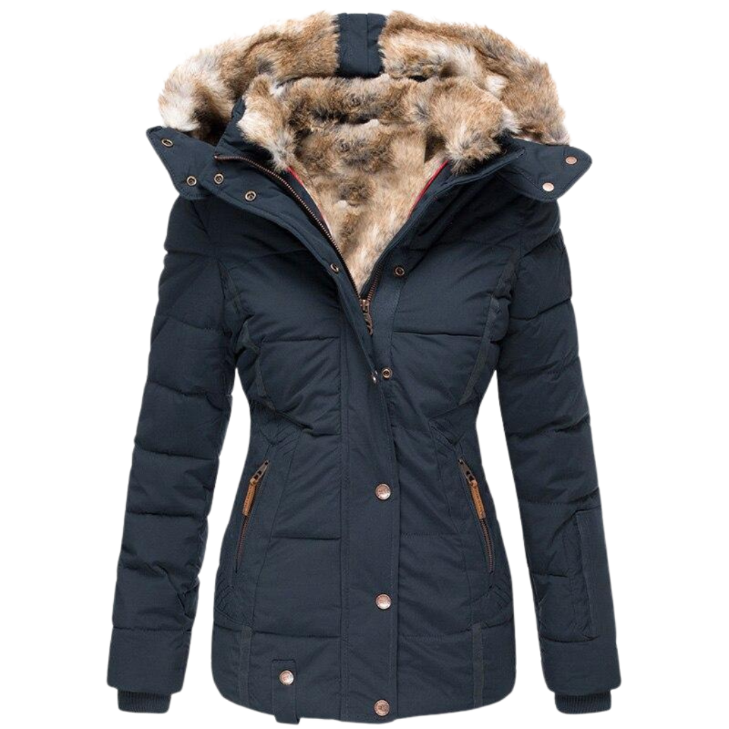 Women's Casual Fur Coat with Hood – Warm Stylish Outerwear