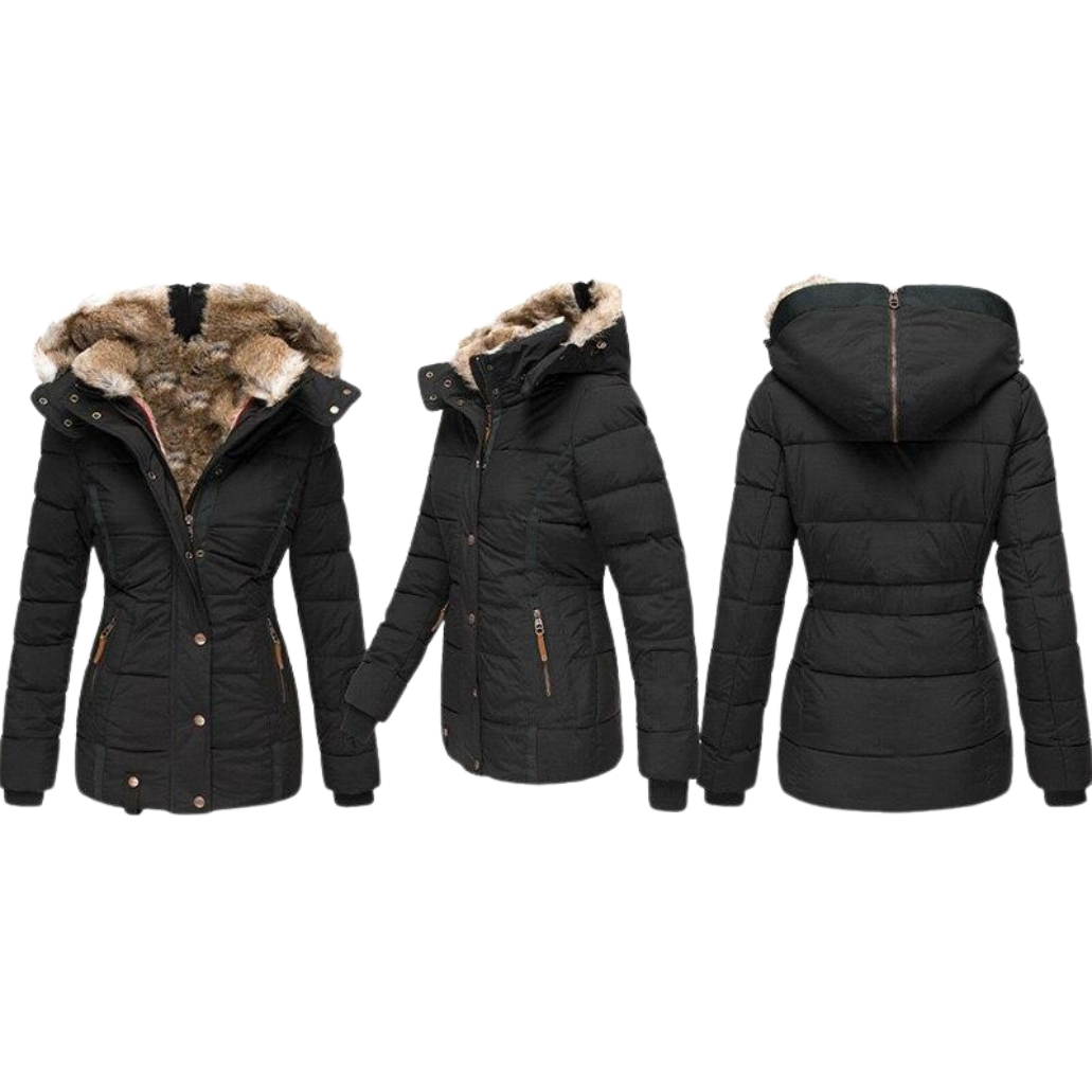 Women's Casual Fur Coat with Hood – Warm Stylish Outerwear