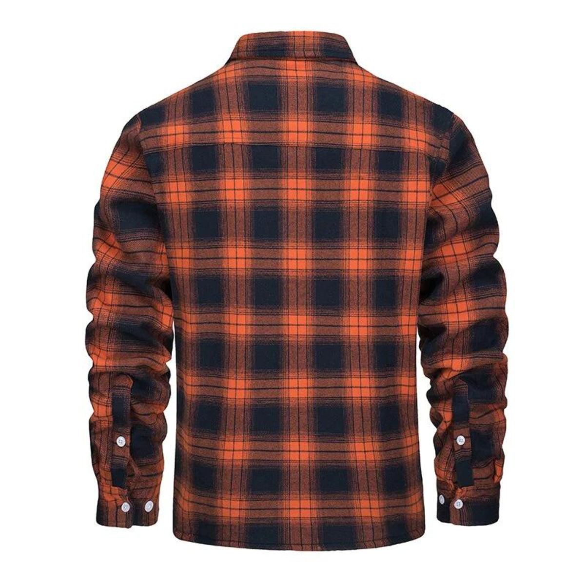 Fleece Jacket Men – Checked Warm Casual Outerwear