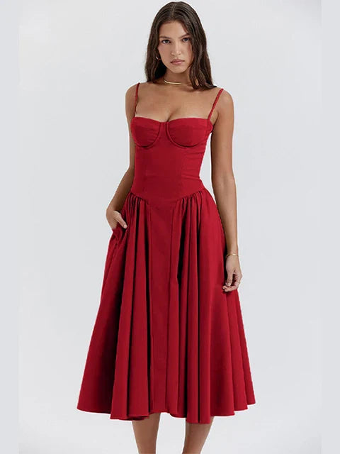 Elegant Women's Dress – Chic Flowy Evening Gown for Special Occasions