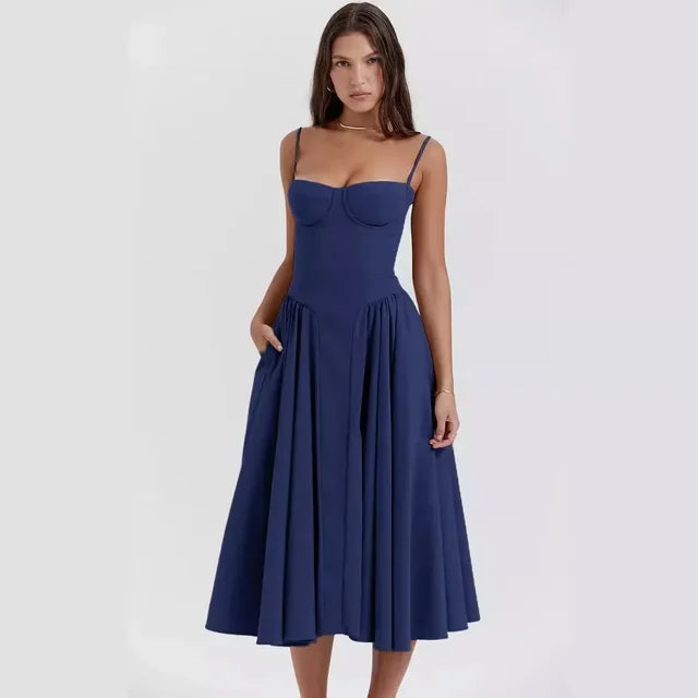 Elegant Women's Dress – Chic Flowy Evening Gown for Special Occasions