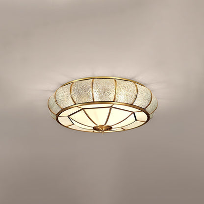Ceiling Light Fixture – Round Textured Glass Design for Home Office Decor