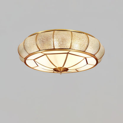 Ceiling Light Fixture – Round Textured Glass Design for Home Office Decor