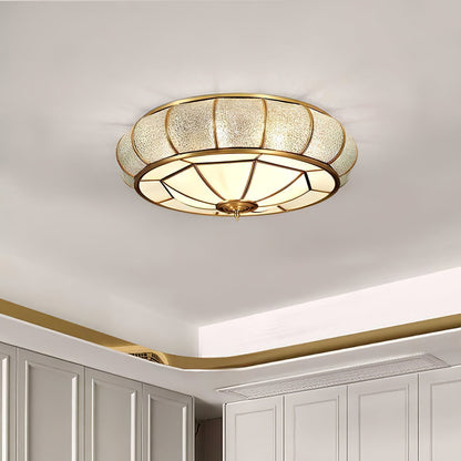 Ceiling Light Fixture – Round Textured Glass Design for Home Office Decor