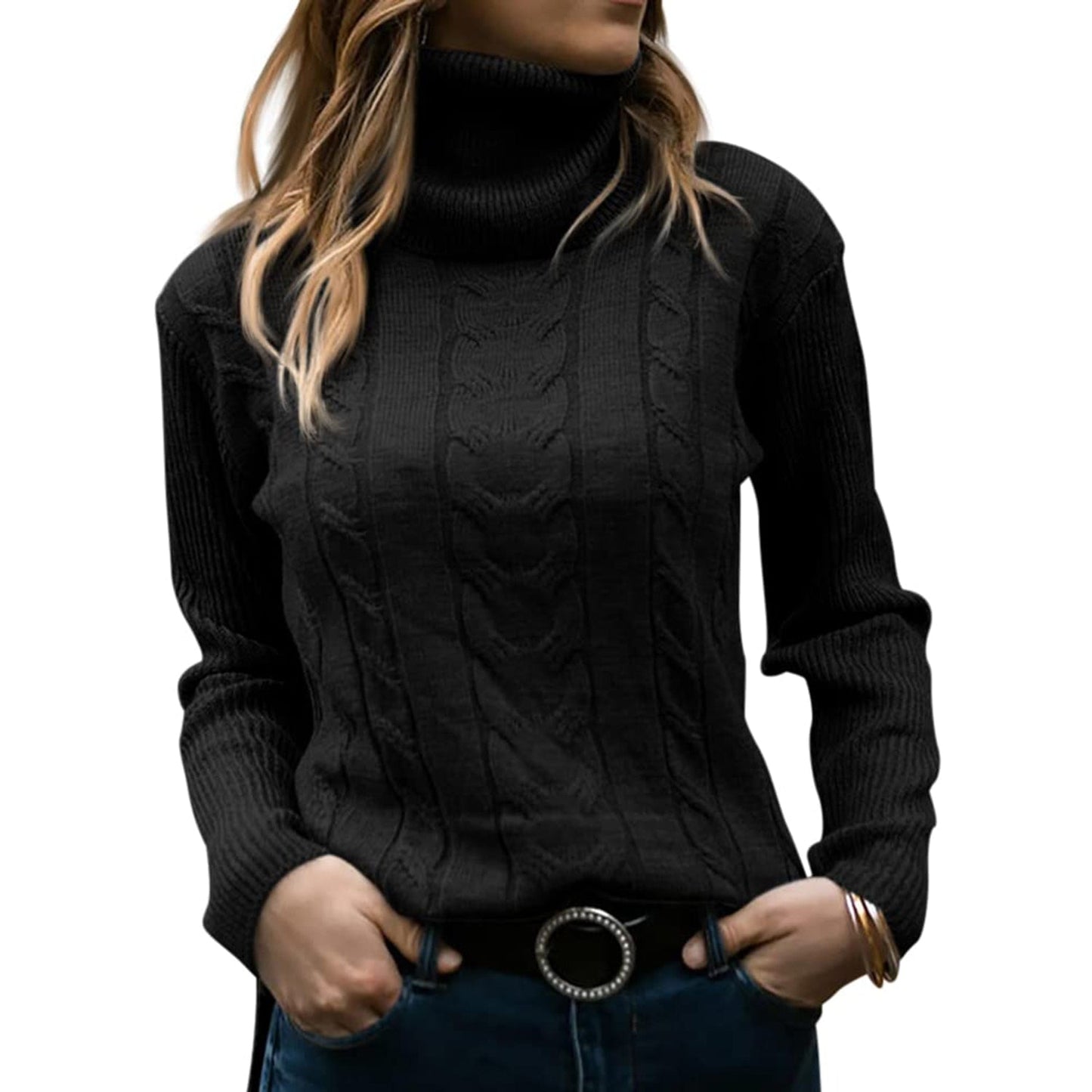 Viscose Turtleneck Sweater – Stylish High-Quality Knit for Women