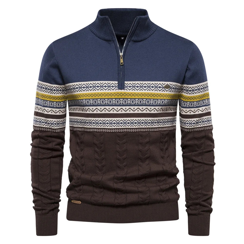 Winter Pullover for Men – Warm Zippered Sweater for Cold Weather