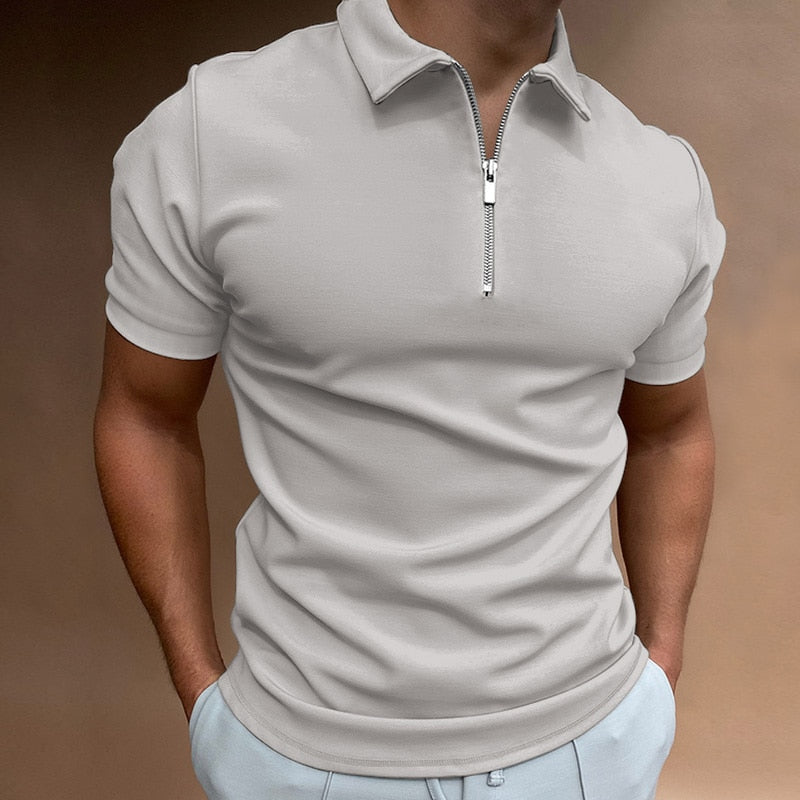 Men's Polo Shirt with Zipper – Stylish Casual Top for Everyday Wear