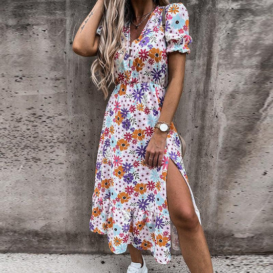 Summer Dress Women – Elegant Lightweight Floral Midi for Beach