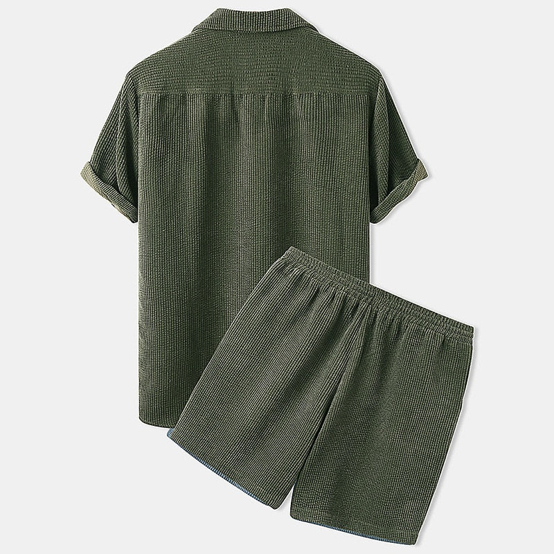 Men's Corduroy Short Set – Stylish Casual Outfit for Summer