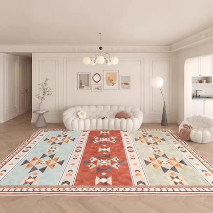 Stain-Resistant Area Rug – Elegant Crystal Floral Design for Living Room & Bedroom