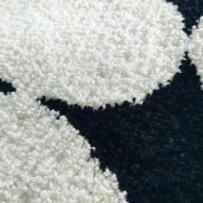 Non-Slip Area Rug – Minimalist Milk White Flock Rug for Living Room & Hallway
