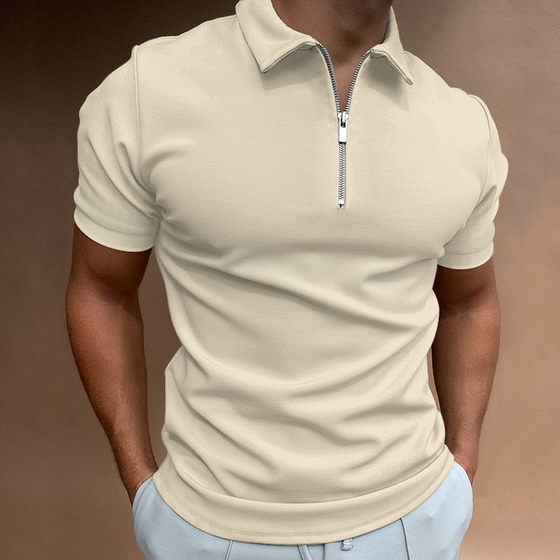 Men's Polo Shirt with Zipper – Stylish Casual Top for Everyday Wear