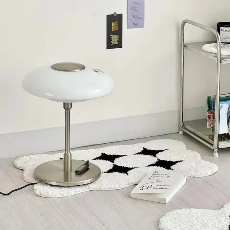 Non-Slip Area Rug – Minimalist Milk White Flock Rug for Living Room & Hallway