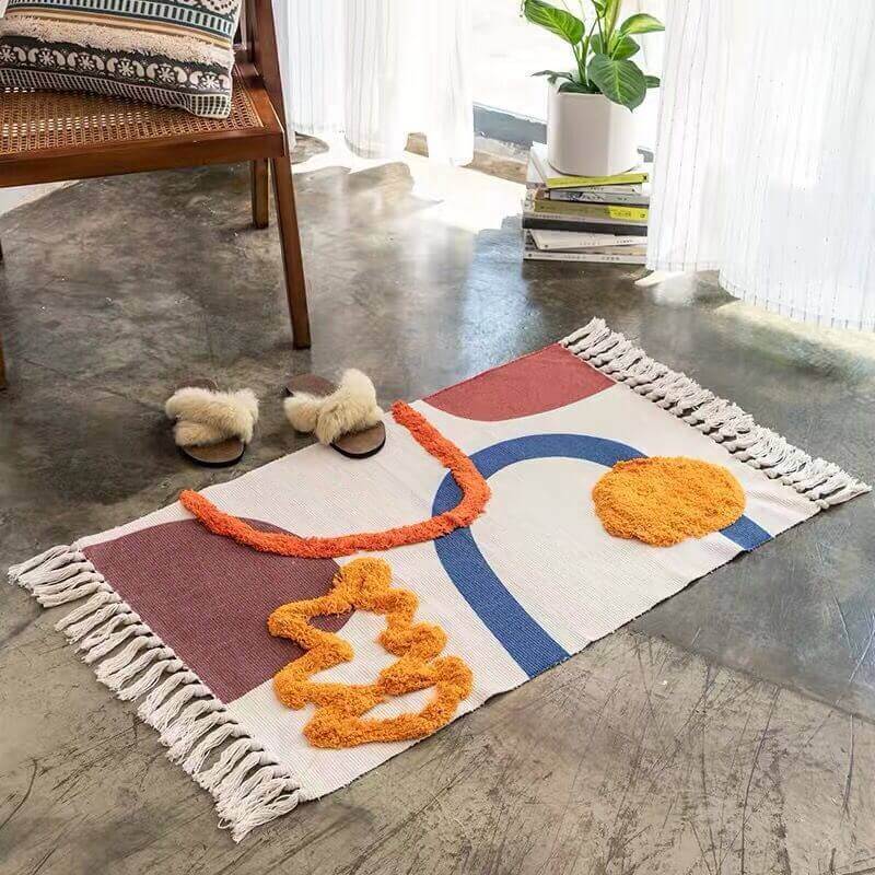 Boho Area Rug 60x90 cm – Washable Decorative Rug for Cozy Home Spaces