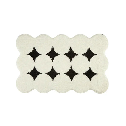 Non-Slip Area Rug – Minimalist Milk White Flock Rug for Living Room & Hallway