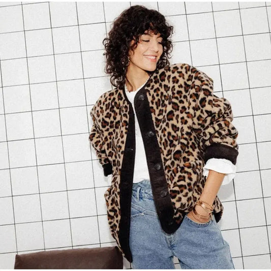 Leopard Print Jacket Women – Stylish Animal Print Outerwear for Fall