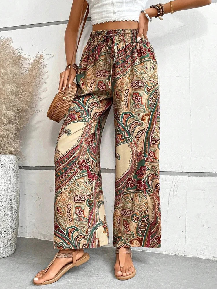 High-Waisted Boho Pants – Stylish Lightweight Trousers for Women