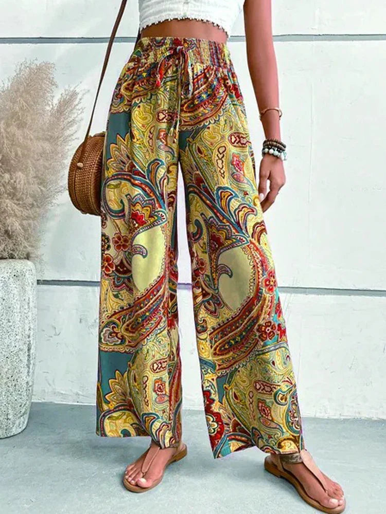 High-Waisted Boho Pants – Stylish Lightweight Trousers for Women