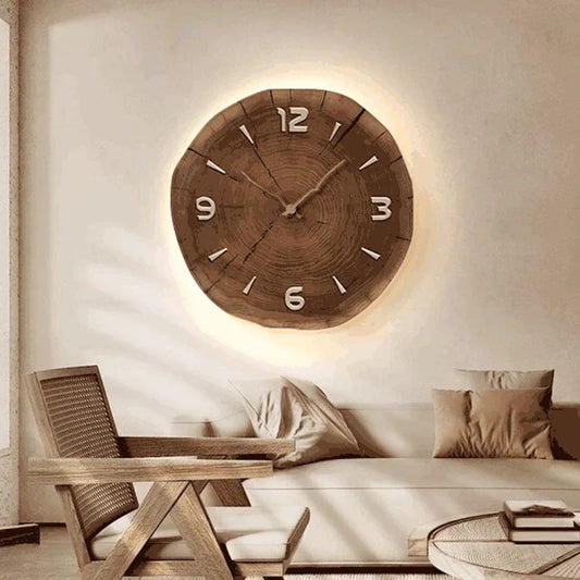 Natural Wood Wall Clock – Stylish Home Office Decor with Modern Design