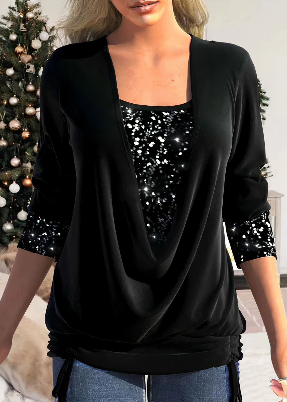 Glitter Blouse for Women – Glamorous Sparkly Top for Parties