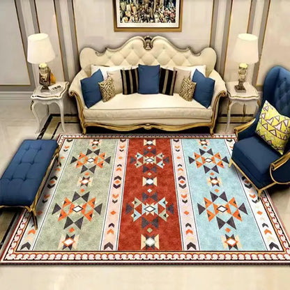 Stain-Resistant Area Rug – Elegant Crystal Floral Design for Living Room & Bedroom
