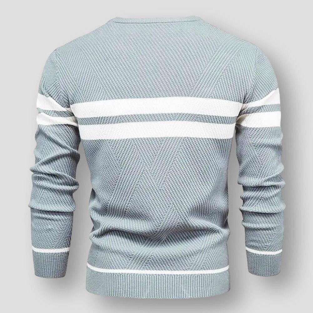 Knitted Sweater for Women – Striped Cozy Pullover for Casual Wear