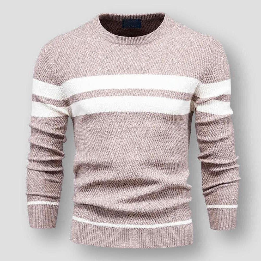 Knitted Sweater for Women – Striped Cozy Pullover for Casual Wear